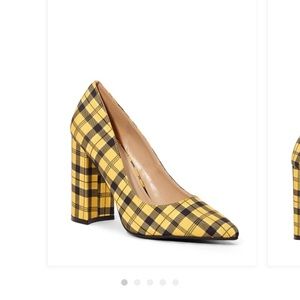 Yellow plaid heels